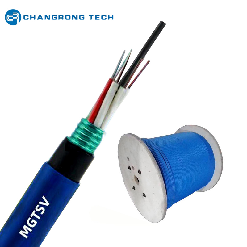 MGTSV Flame-retardant Stranded Loose Tube CST Armor PVC +PE double Sheath Optical Fiber Cable for Mine
