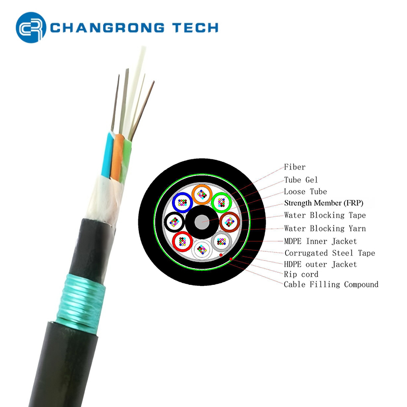 GYFTY53 Steel Tape Armored Non-metallic Strength Member Direct Buried Fiber Optic Cable