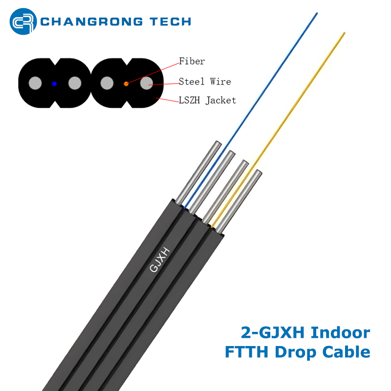 Indoor 2-GJXH FTTH Double-Fly Fiber Drop Cable 2.0*6.0mm