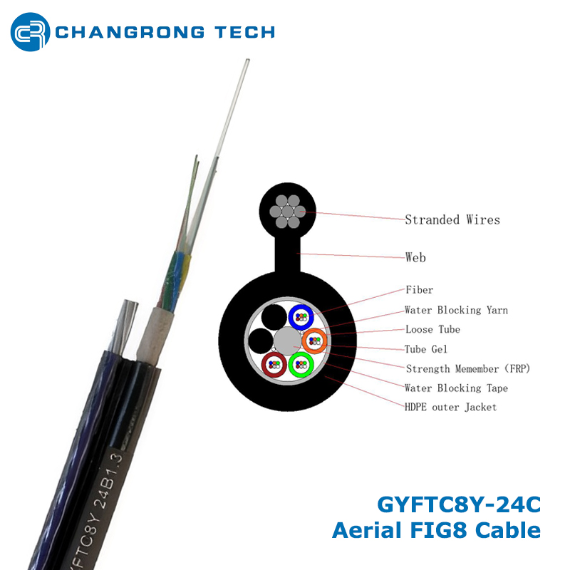 GYFTC8Y Self-support Non-Armored Figure 8 Aerial Fiber Optic Cable