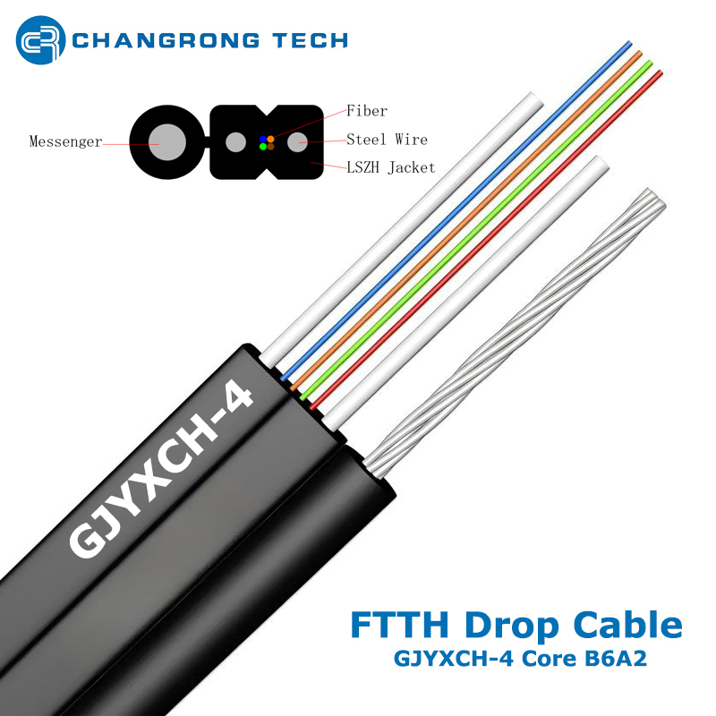 GJYXCH 4Core Single-Mode Mini FIG8 Self-Support FTTH Drop Fiber Optic Cable