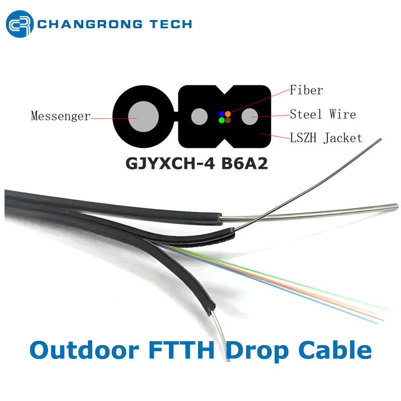 GJYXCH 4Core Single-Mode Mini FIG8 Self-Support FTTH Drop Fiber Optic Cable